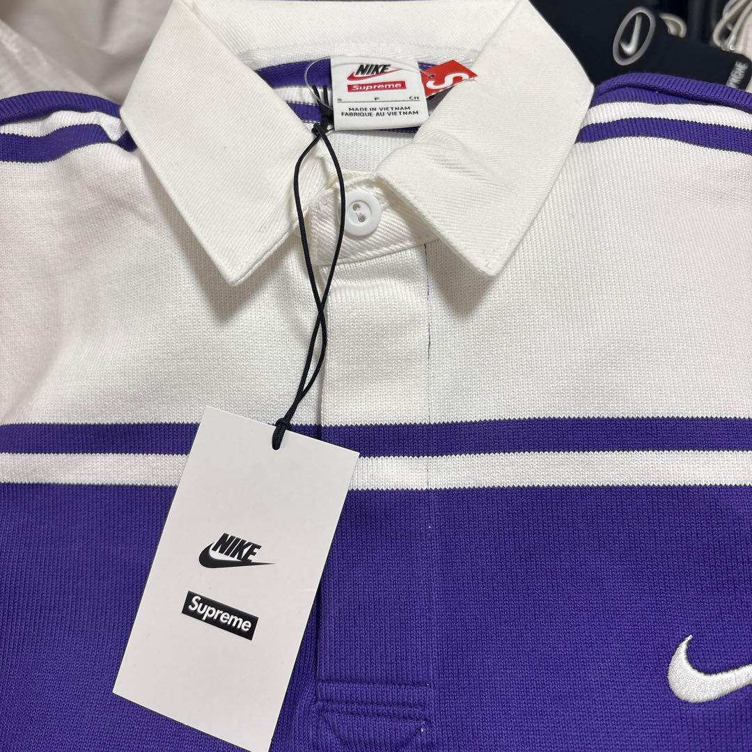 ウェア Supreme x Nike Stripe Rugby \"Purple\"