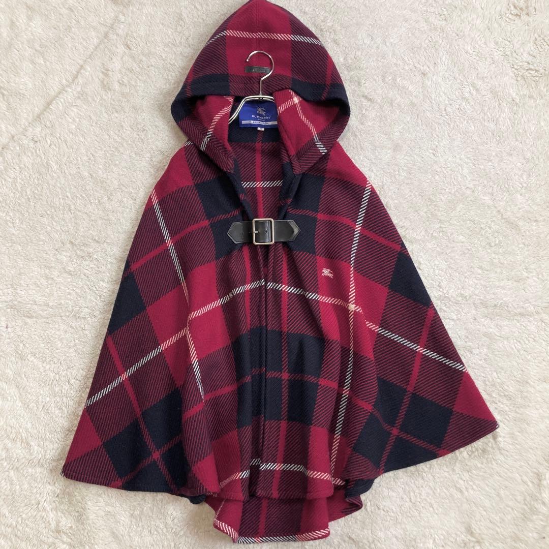 美品✨BURBERRY BLUE LABEL　フード付きポンチョ　ホースロゴ