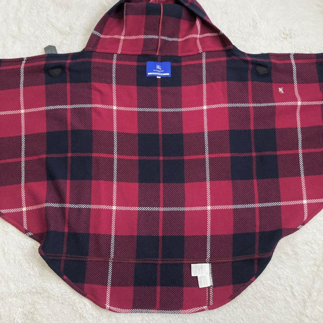 美品✨BURBERRY BLUE LABEL　フード付きポンチョ　ホースロゴ