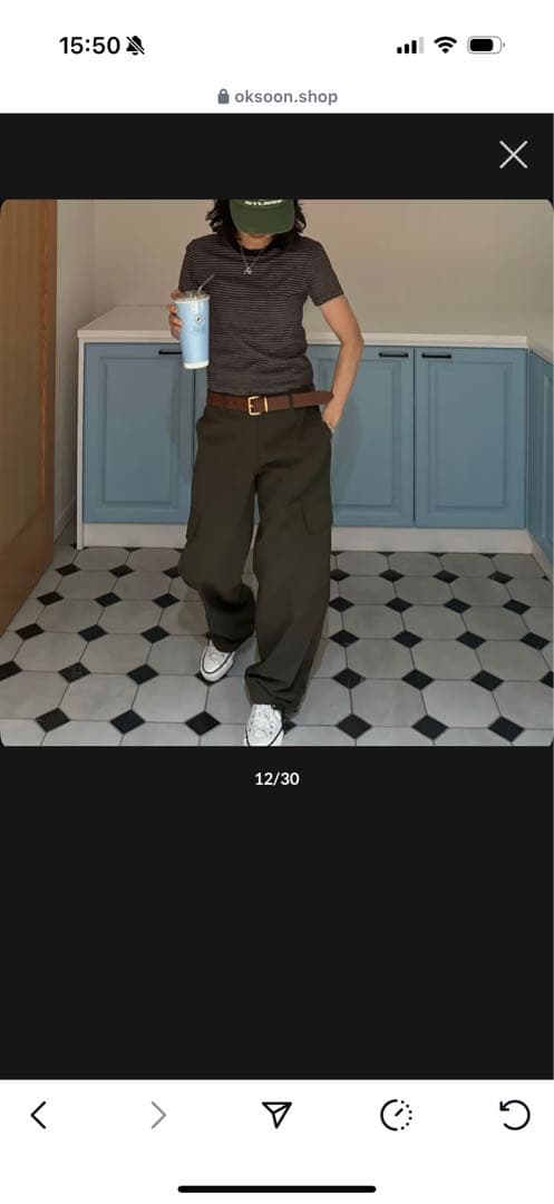 ok.soon / low rise cargo pants カーキ　サイズ1