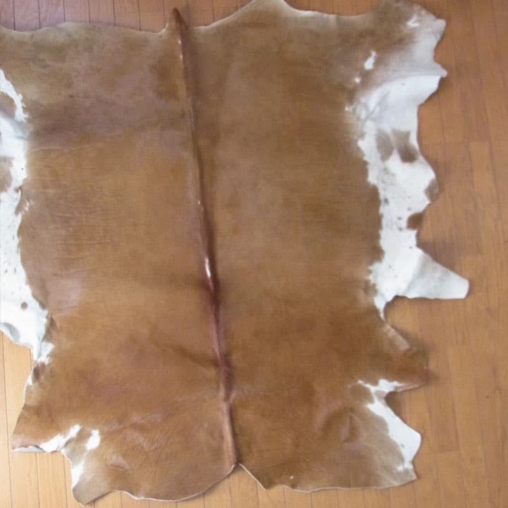 カウラグ 牛革 天然 レザー マット カーペット ラグマット