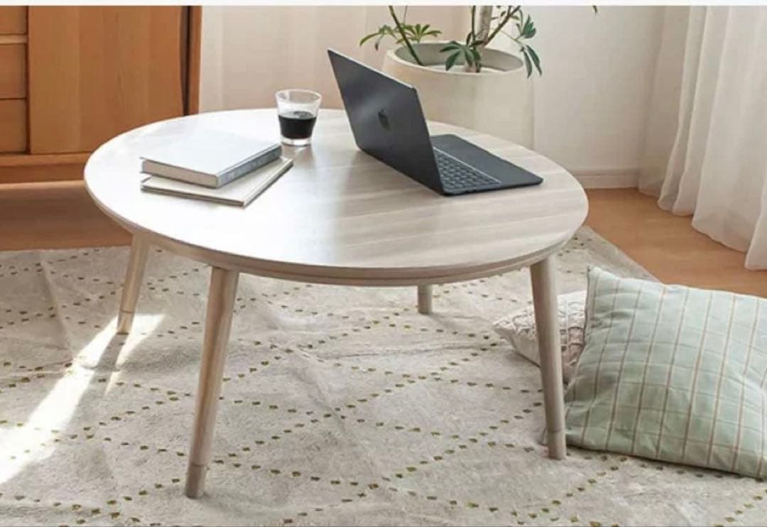 新品未使用コイズミ　高さ調整可能　おしゃれ円形こたつ90センチ