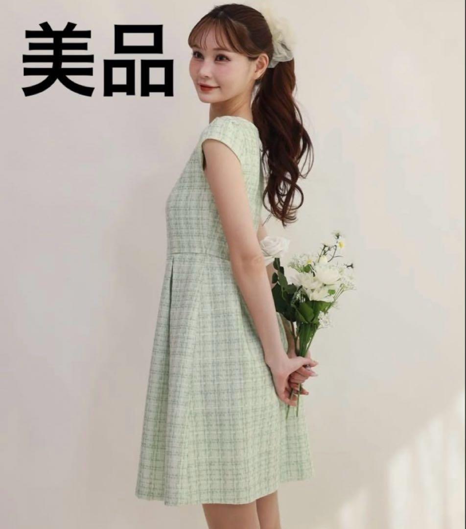 美品 マリーミー Marry me ツイードワンピース