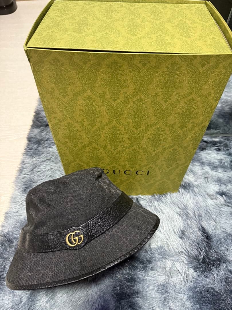 GUCCI GGパターンバケットハットブラックL