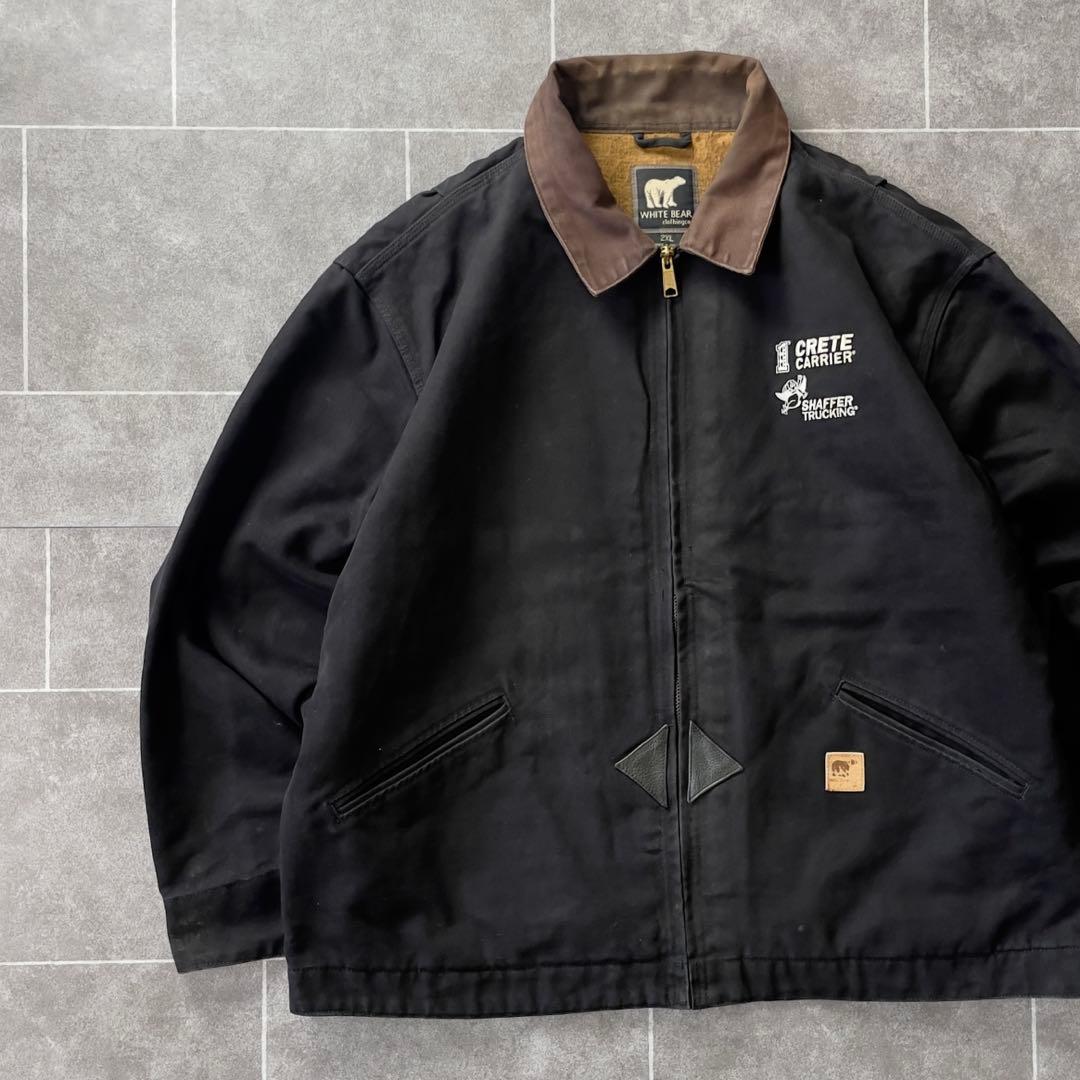 90's W.BEAR ダックアクティブジャケット 黒 ワークブルゾン