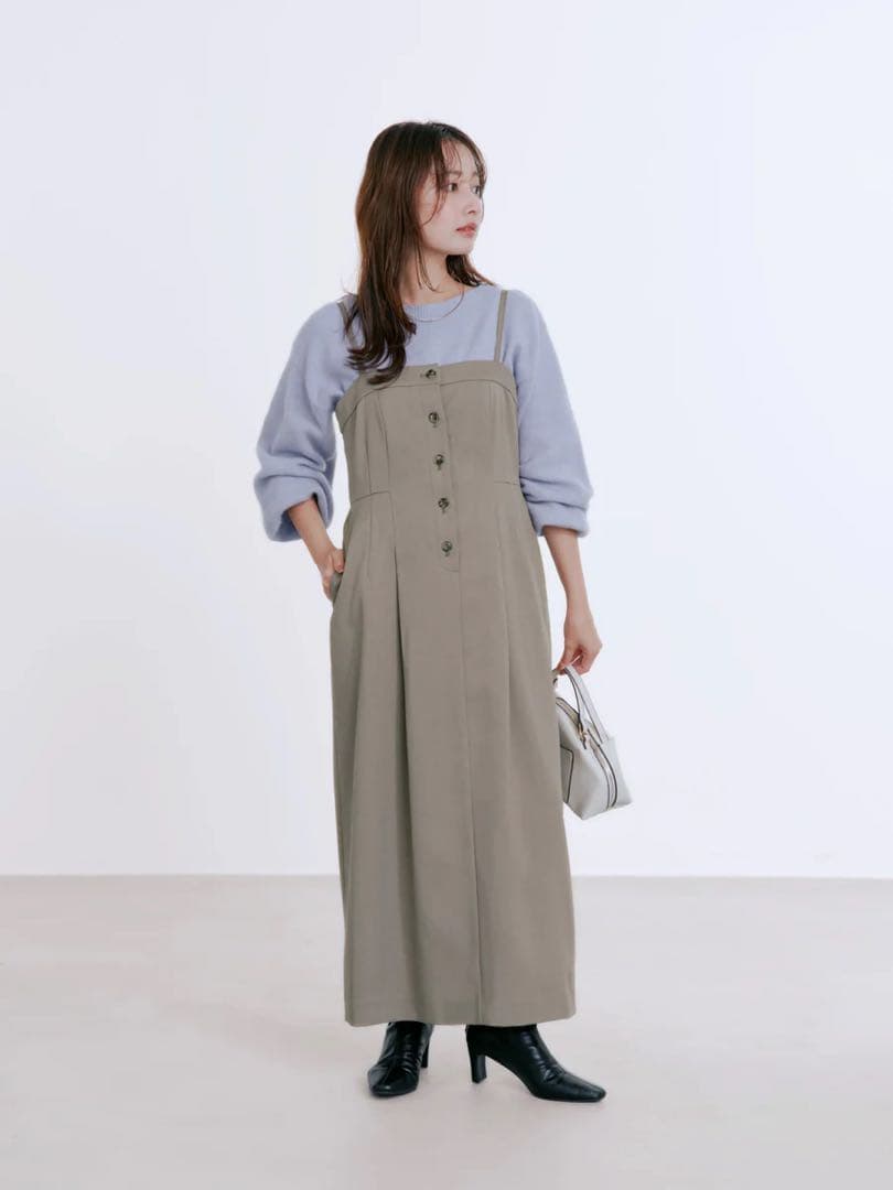 フロントボタンIラインジャンパースカート　COHINA コヒナ