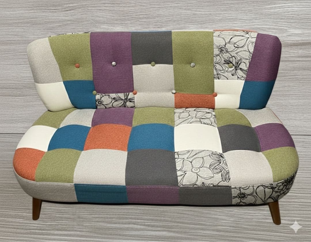 パッチワーク ソファ 2人掛け カラフル おしゃれ 北欧風