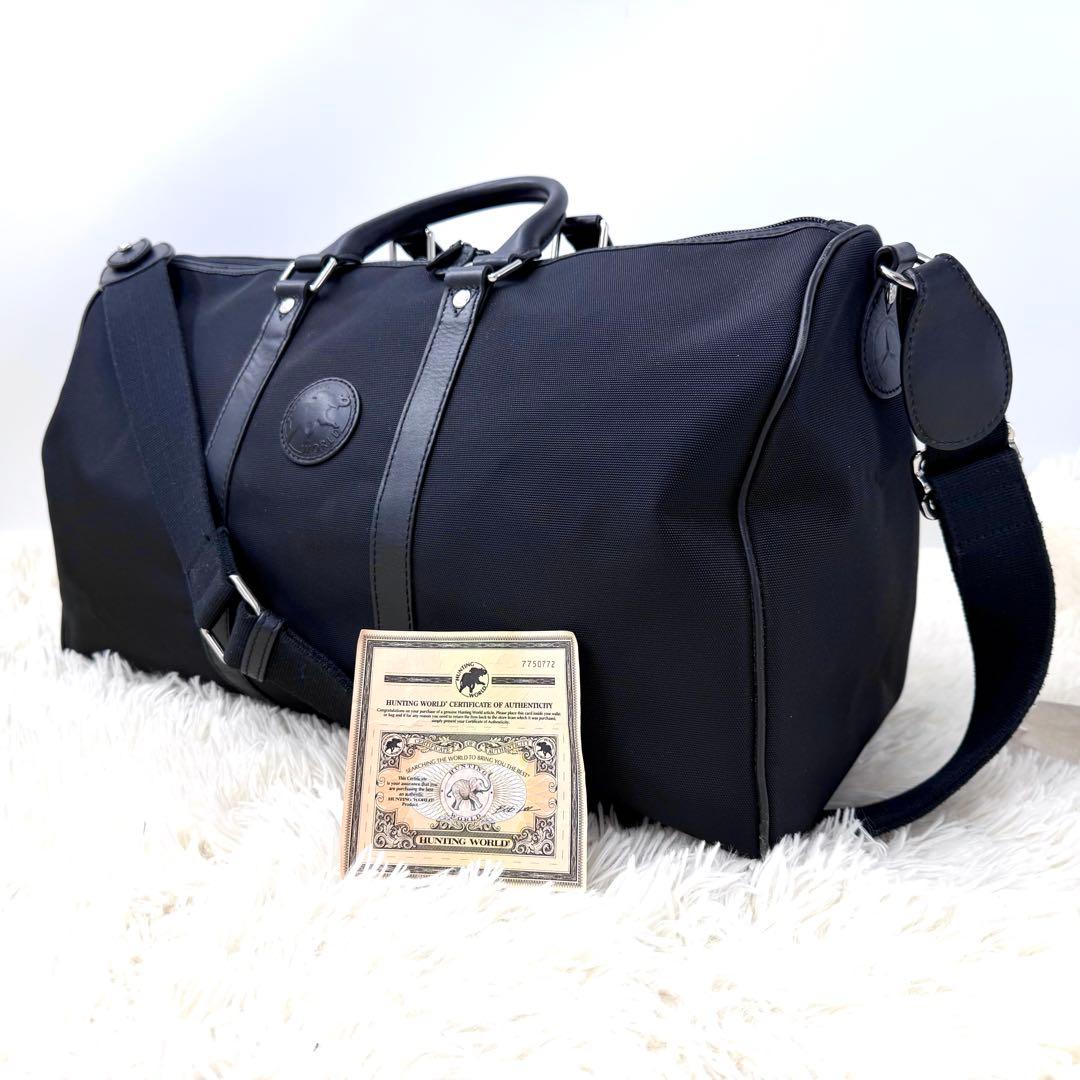 極美品✨ ハンティングワールド×ベンツ コラボ ボストンバッグ 2way 黒