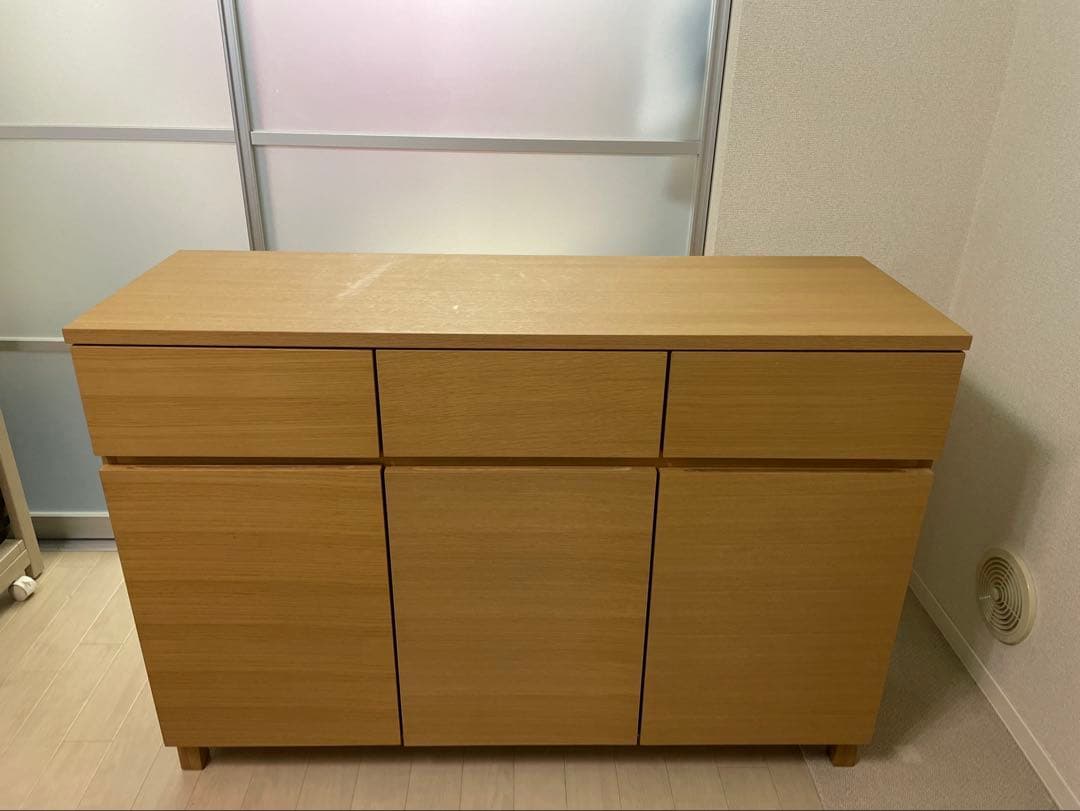 無印良品　オーク材・キャビネット大　サイドボード　廃盤　幅1200mm