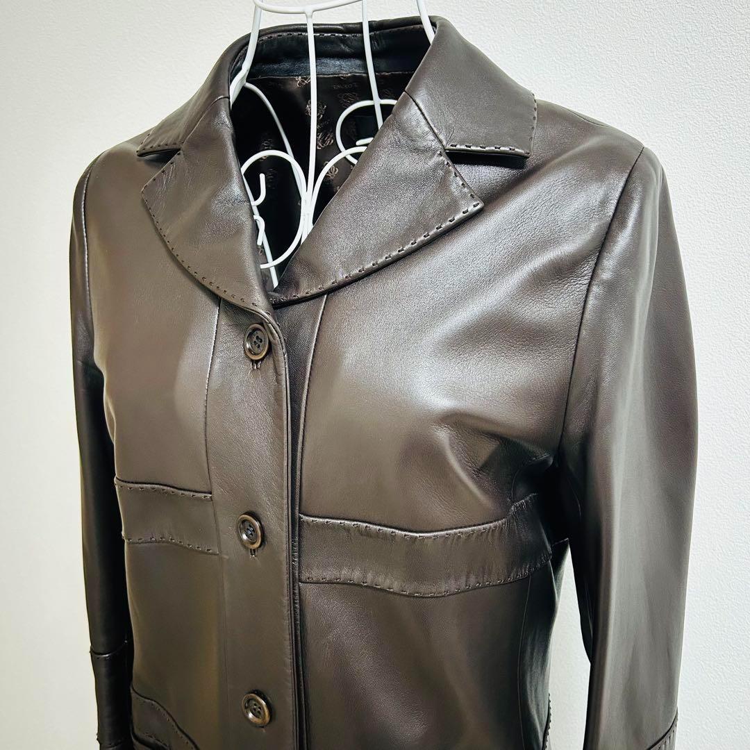 【最高級レザー】ロエベ レザージャケット スペイン製　レディース　size40