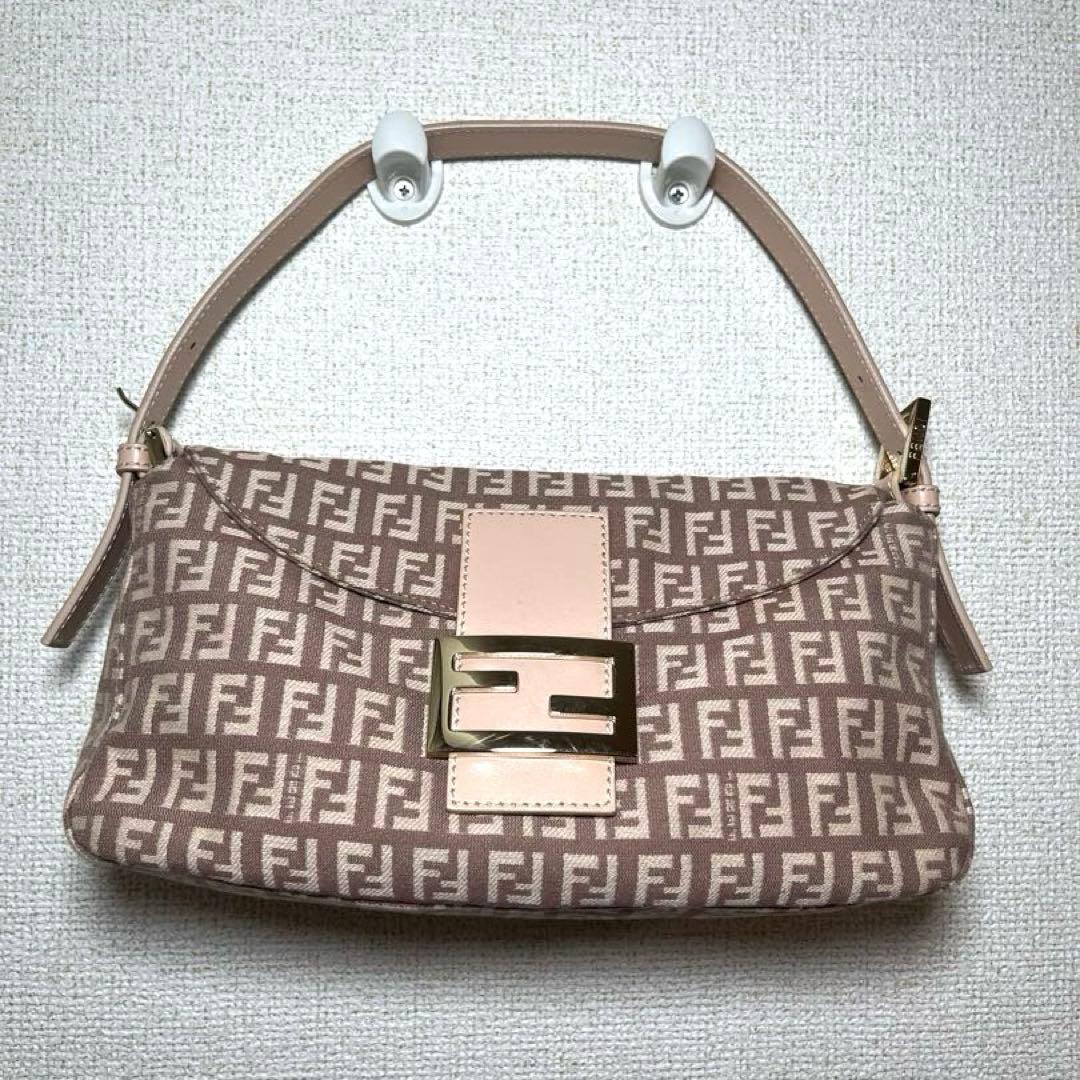 【美品】フェンディ マンマバケット ズッキーノ ピンク バッグ 8BR003