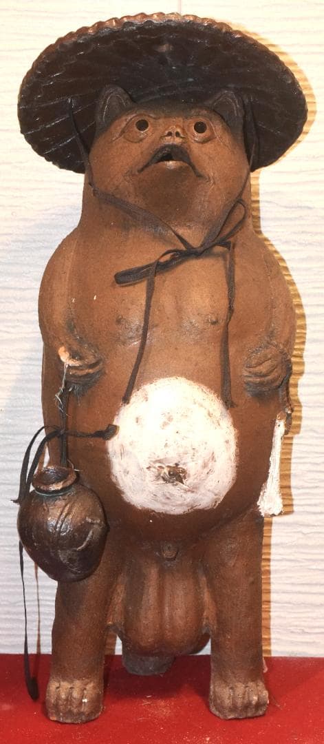 n*e様 貴重な常滑焼　狸　松下衛作　タヌキの置物　78ｃｍ●250303-03