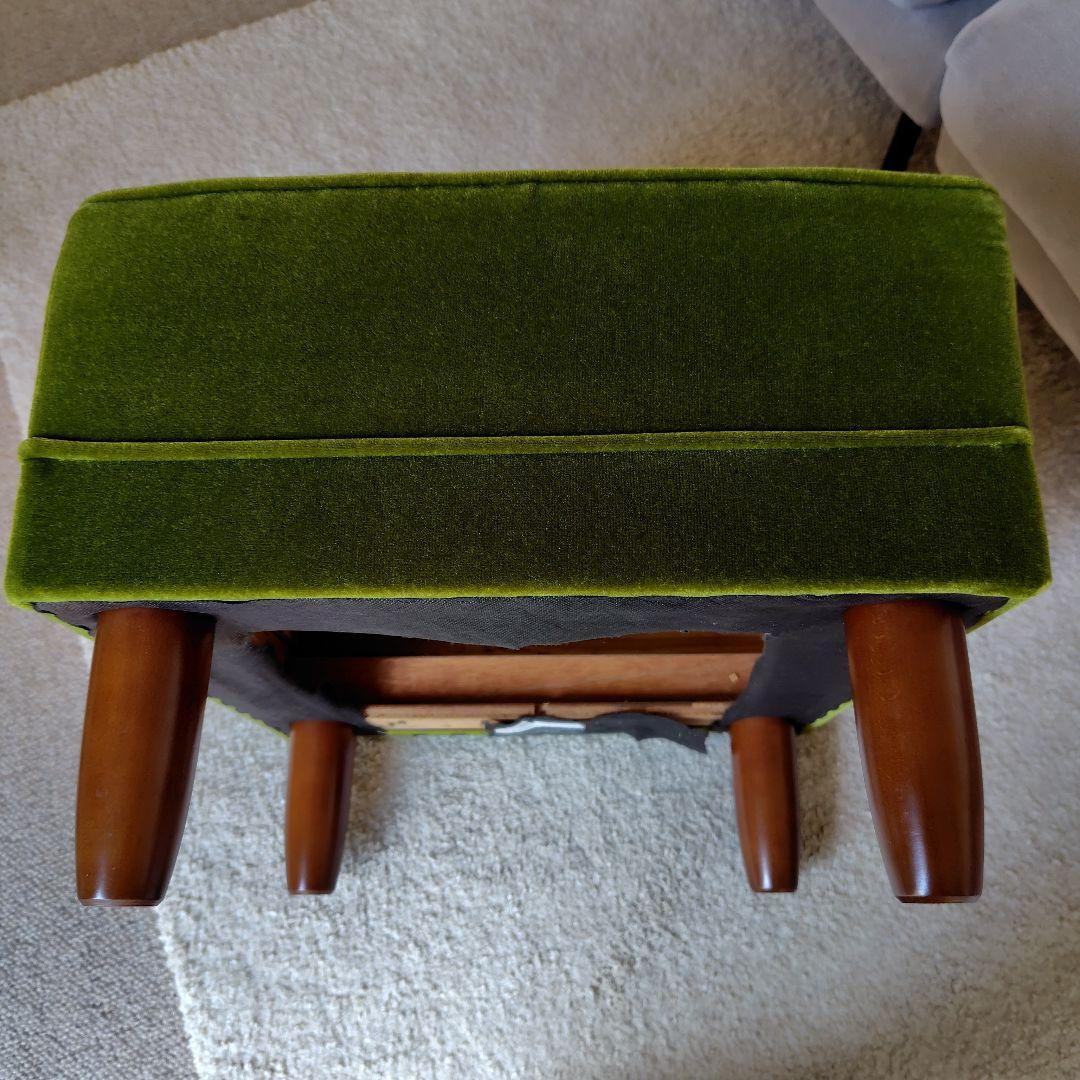 カリモク60 Kチェア オットマン モケットグリーン 訳あり