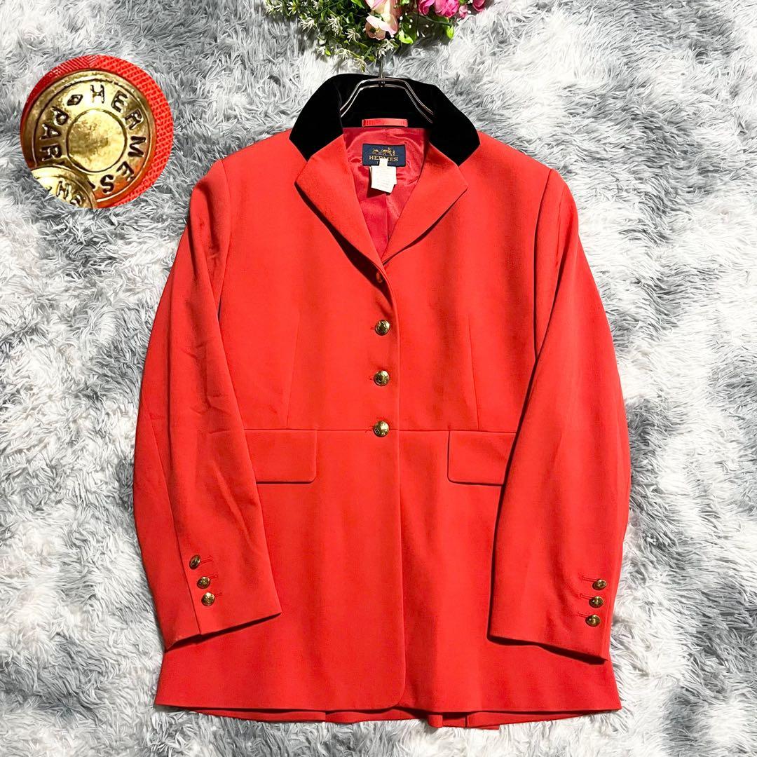 HERMES エルメスカラー　レディース　テーラードジャケット　金ボタン　42
