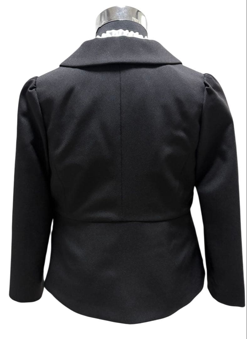 G42新品女の子120フォーマル黒パンツスーツセットスカラップジャケット