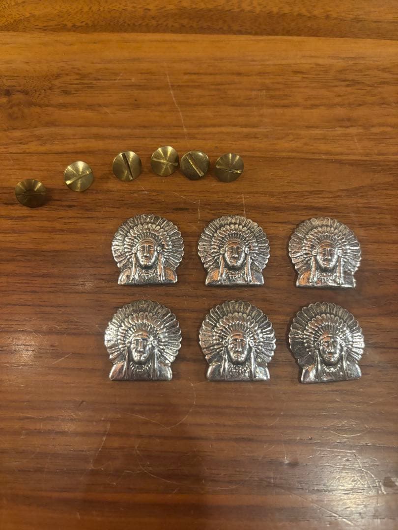 oohuhu　インディアンヘッドコンチョ 6個 Indian head