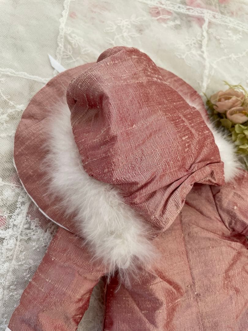 断捨離SALE品♡シルク アンティークビスクドールドレス ＆ ボンネット♡