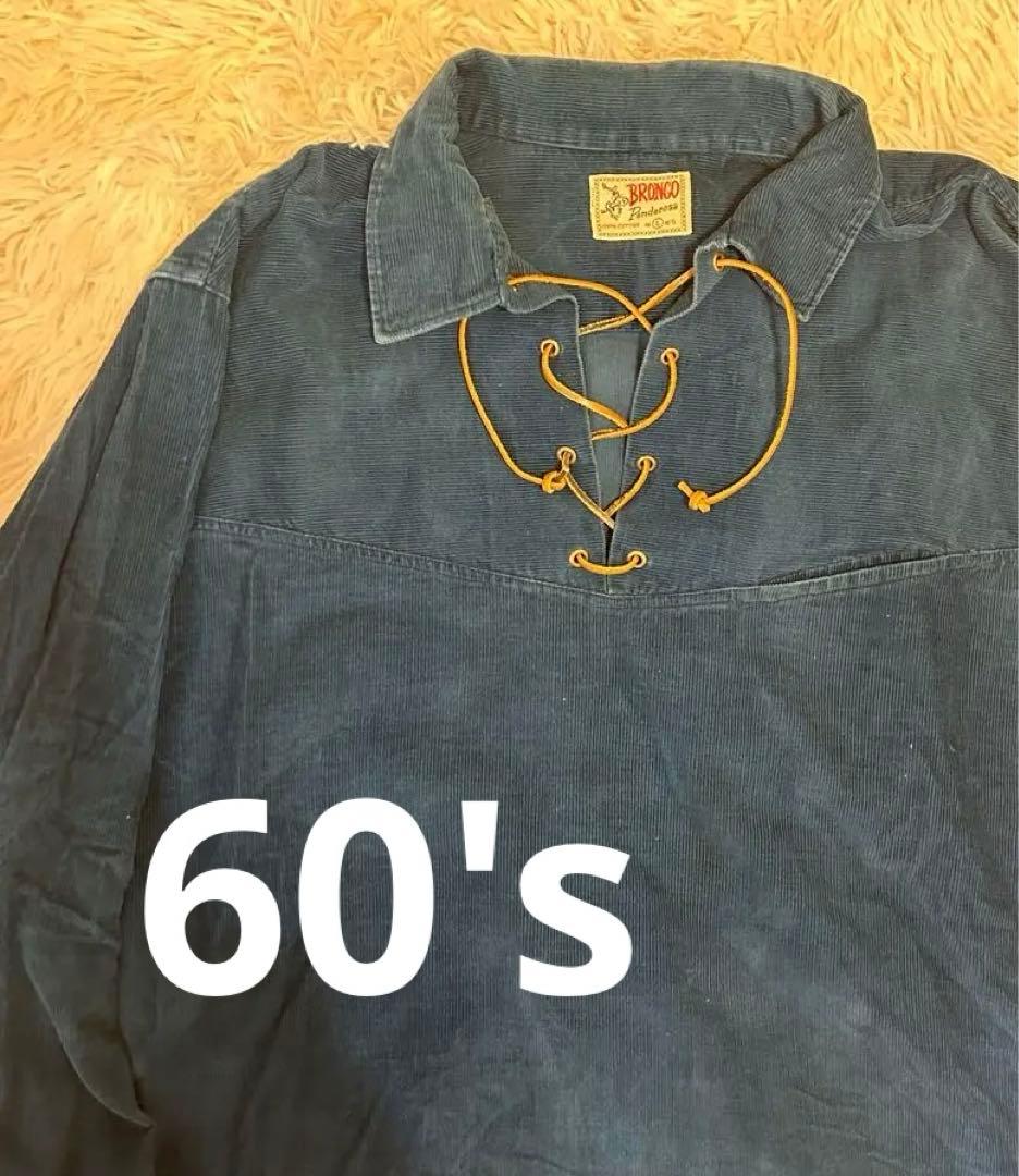 60'S BRONGO LACE-UP コーデュロイ　シャツ