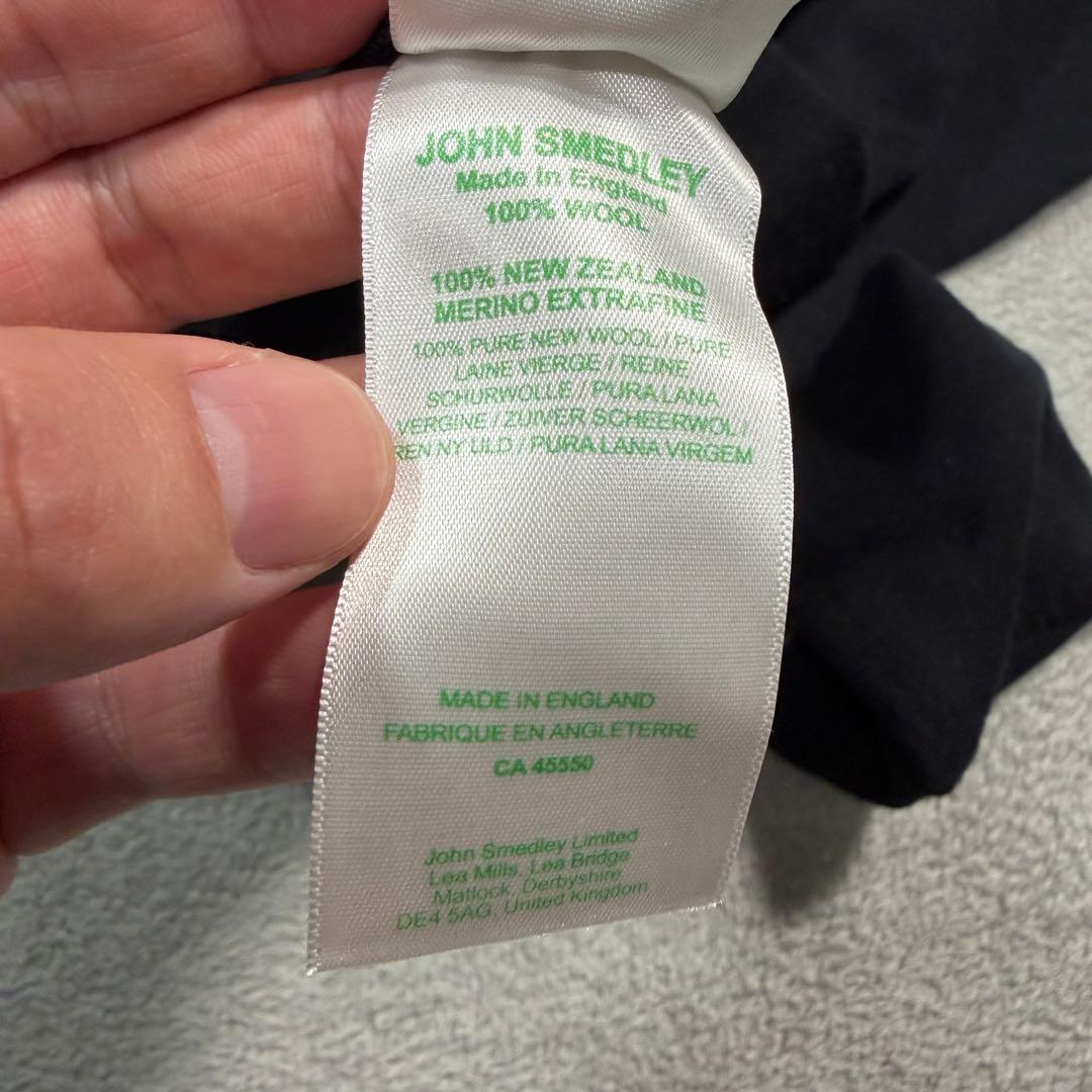 ジョンスメドレー　ブラック　Sサイズ モックネック　長袖ニット