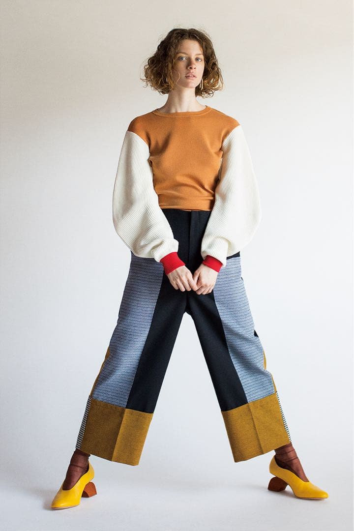 ENFOLD ジャガードクロスMIXパンツ