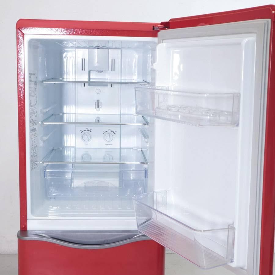 DAEWOO 150L 2ドア 冷蔵庫 DR-C15AR レトロ風 レッド 右開