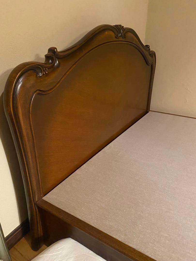 -antique-セミダブルベッドフレーム 木製 ヴィンテージ フレンチ レトロ