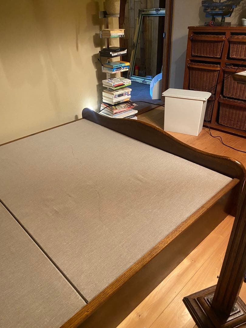 -antique-セミダブルベッドフレーム 木製 ヴィンテージ フレンチ レトロ