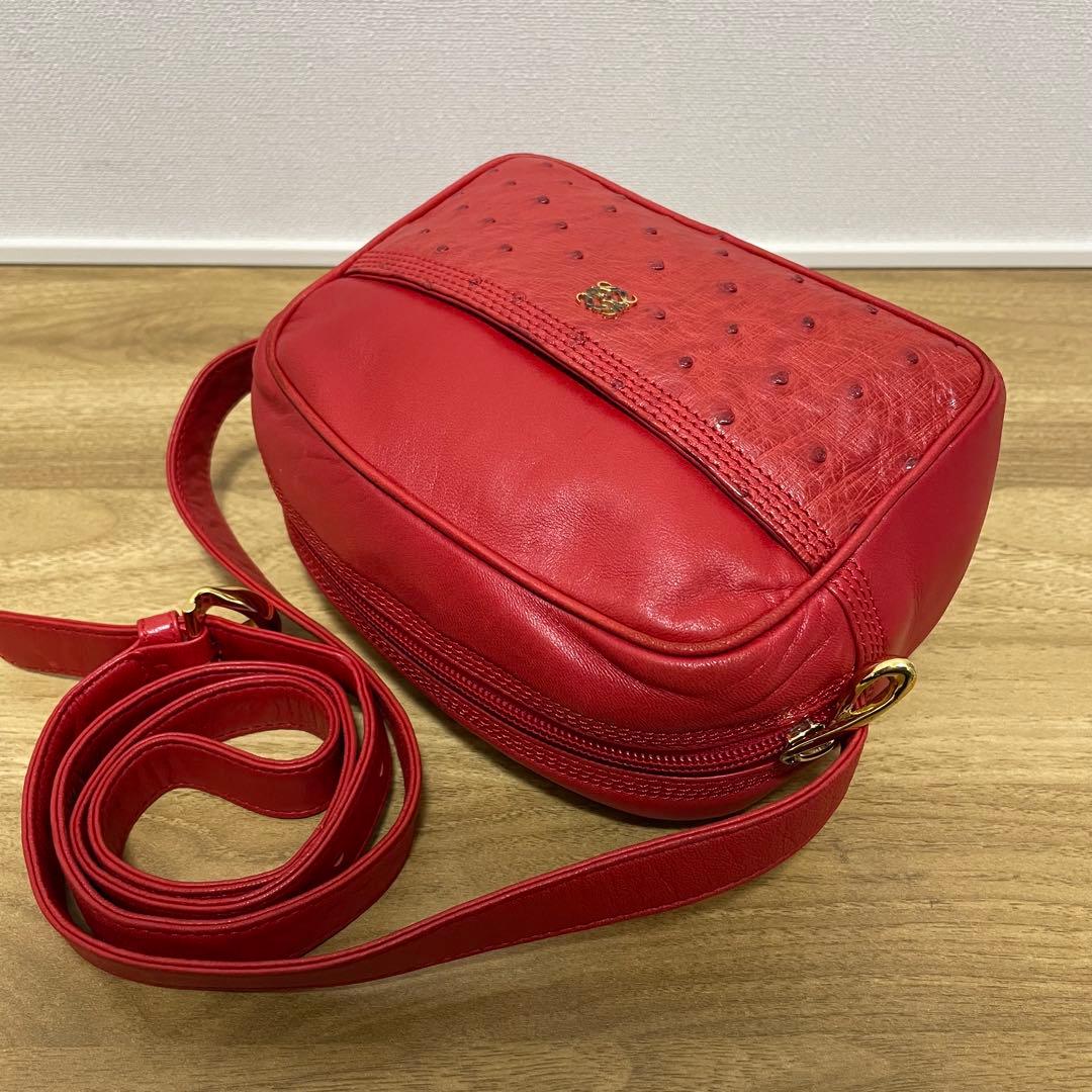 《美品》LOEWE（ロエベ）ナッパレザー ショルダーバッグ レッド 赤