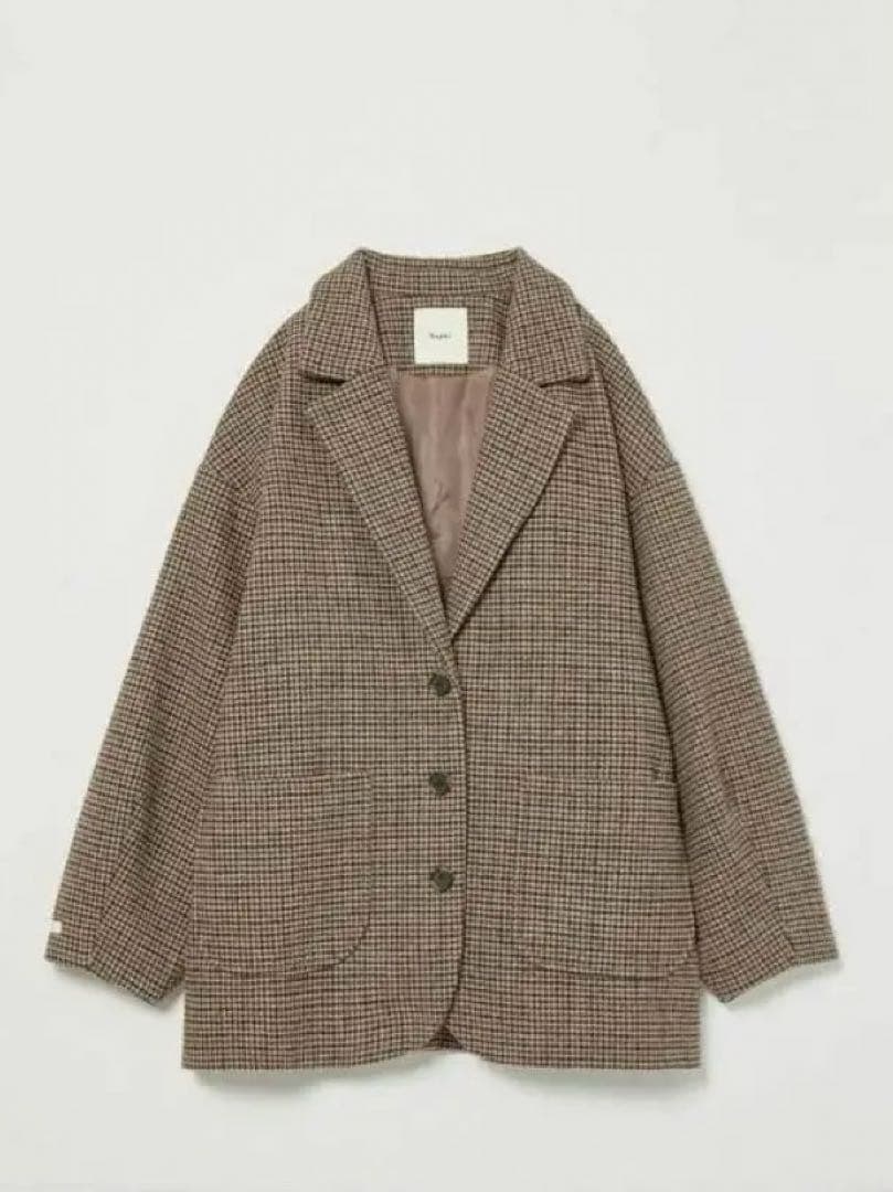 Eaphi WOOL LIKE CHECK JACKET FREEサイズ