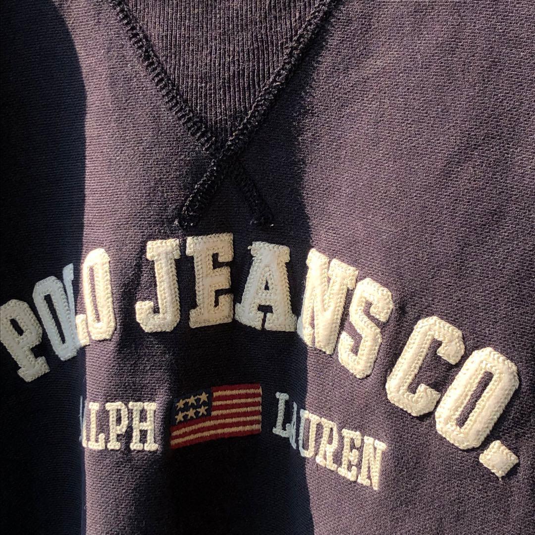 XXL 90s 鬼フェード リバースウィーブ型 ポロジーンズ スウェット