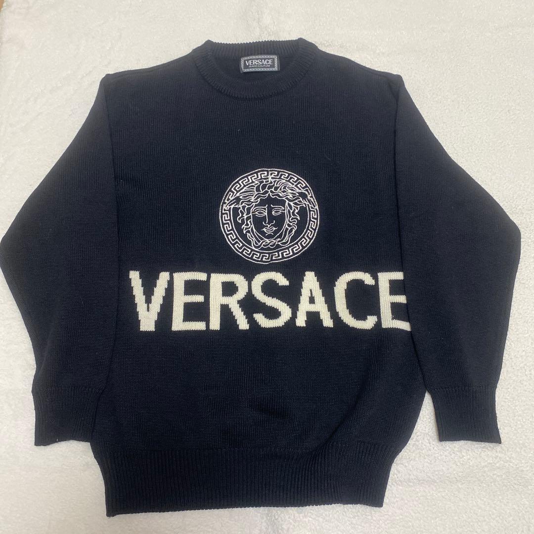 7746 VERSACEヴェルサーチ黒ニットベルサーチ ヴェルサーチ
