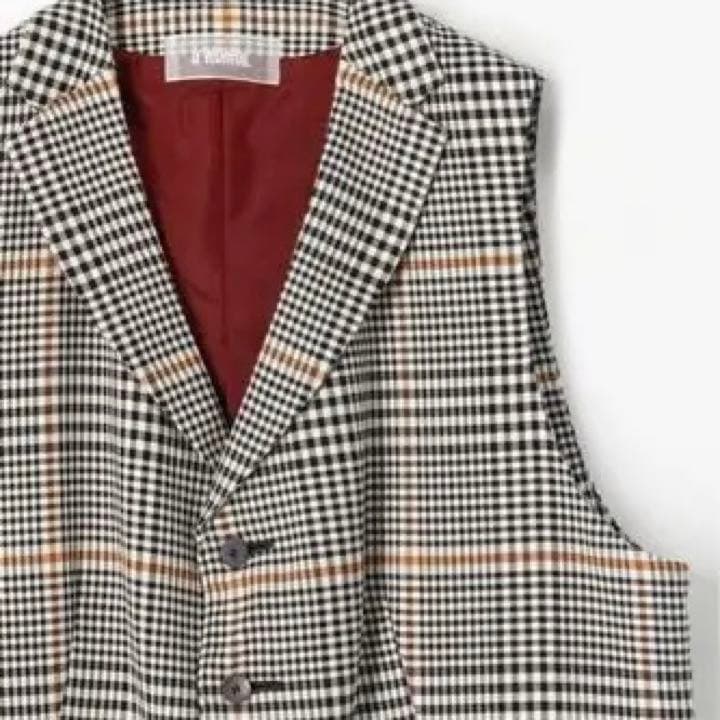 【新品:52800円】TOMORROWLANDコットンポリエステル チェックジレ