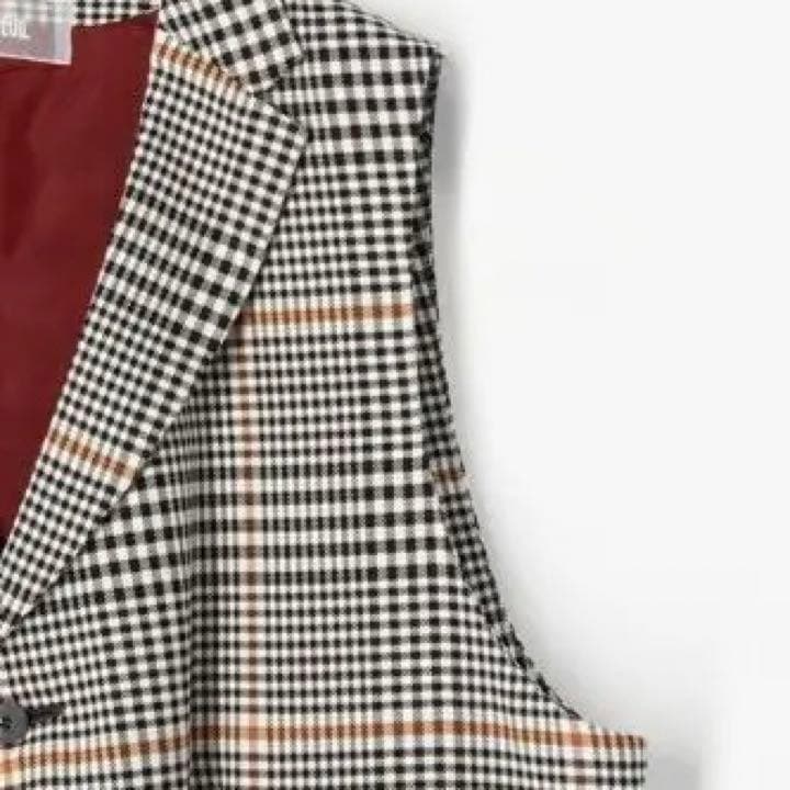 【新品:52800円】TOMORROWLANDコットンポリエステル チェックジレ