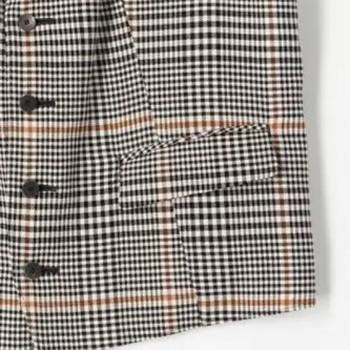 【新品:52800円】TOMORROWLANDコットンポリエステル チェックジレ