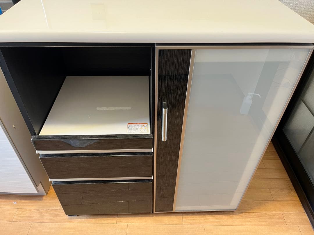 【ニトリ】食器棚　ハイタイプ 黒