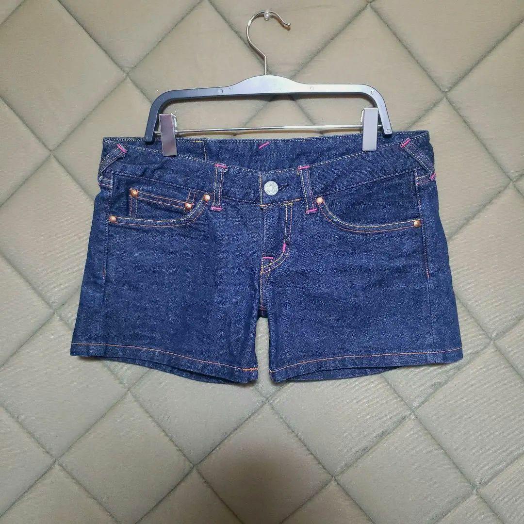 ★EVISU ◆ ローライズ ピンクカモメ ストレッチ セクシー ショートデニム