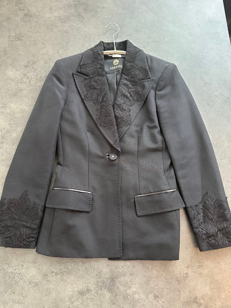 VERSACE 黒 テーラードジャケット 38