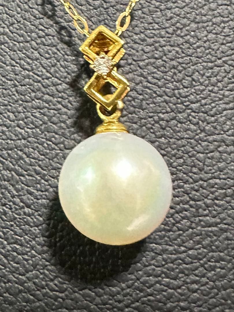 GSTVk18YGアコヤ真珠ペンダントトップダイヤモンド0.01ct未使用品