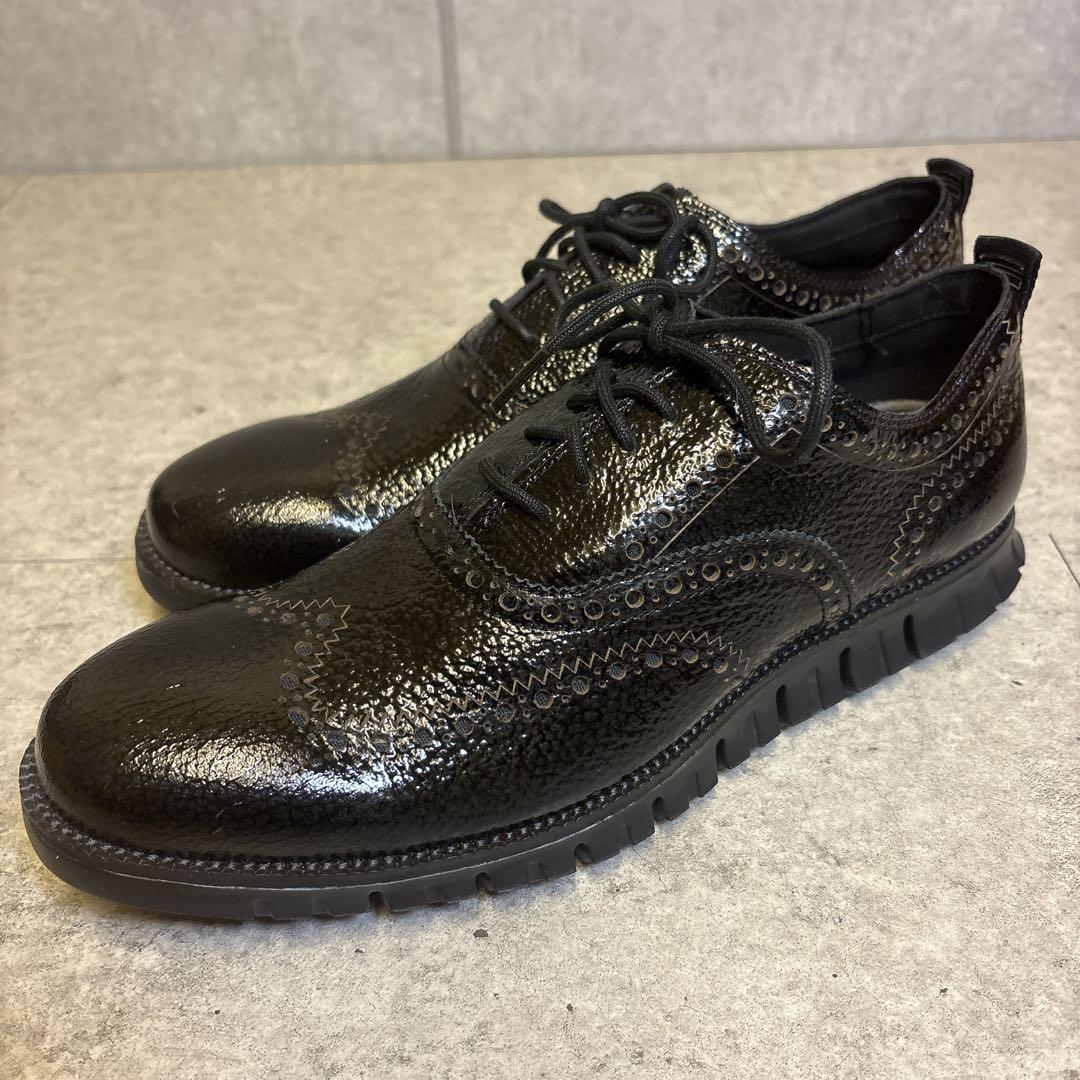 極美品✨️コールハーン ゼログランド エナメル ウイングチップ 9W