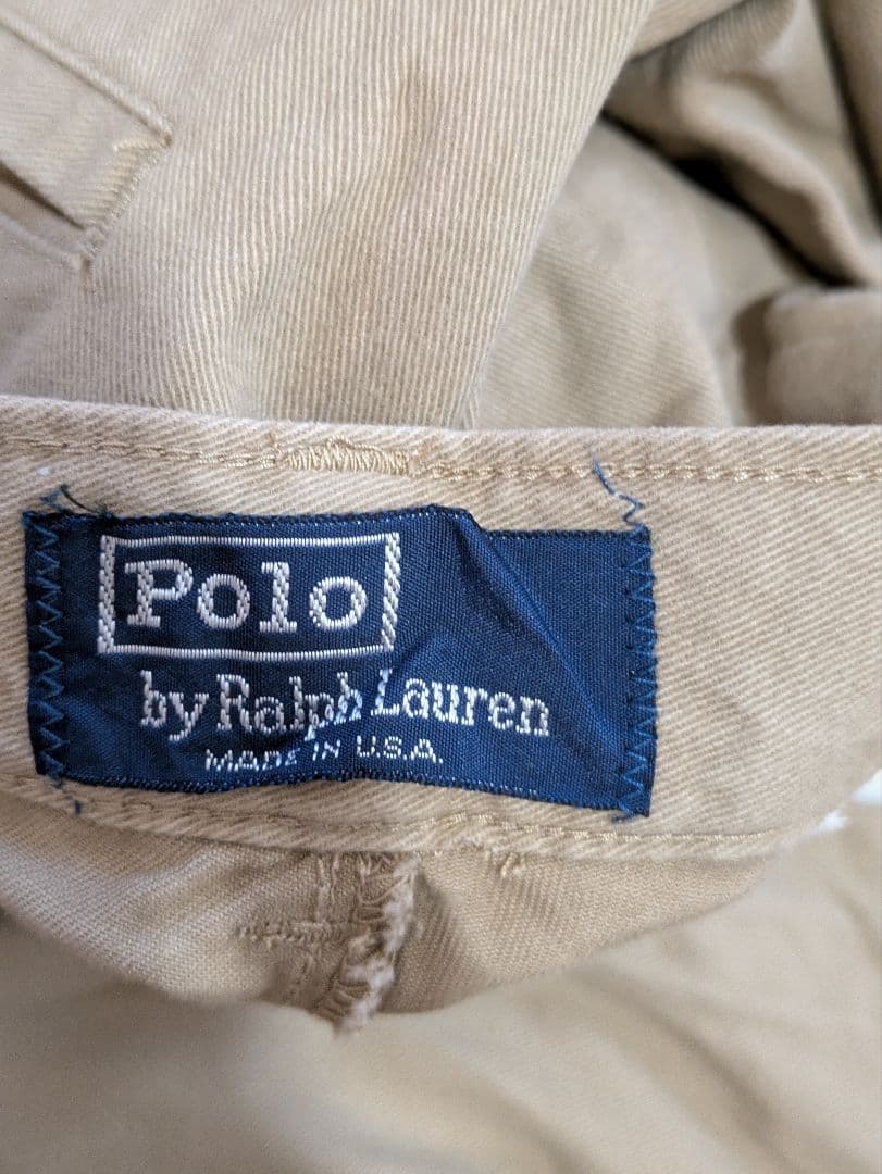 デッドストック　90s ポロ　ラルフローレン　ツータック　チノ　usa　w31