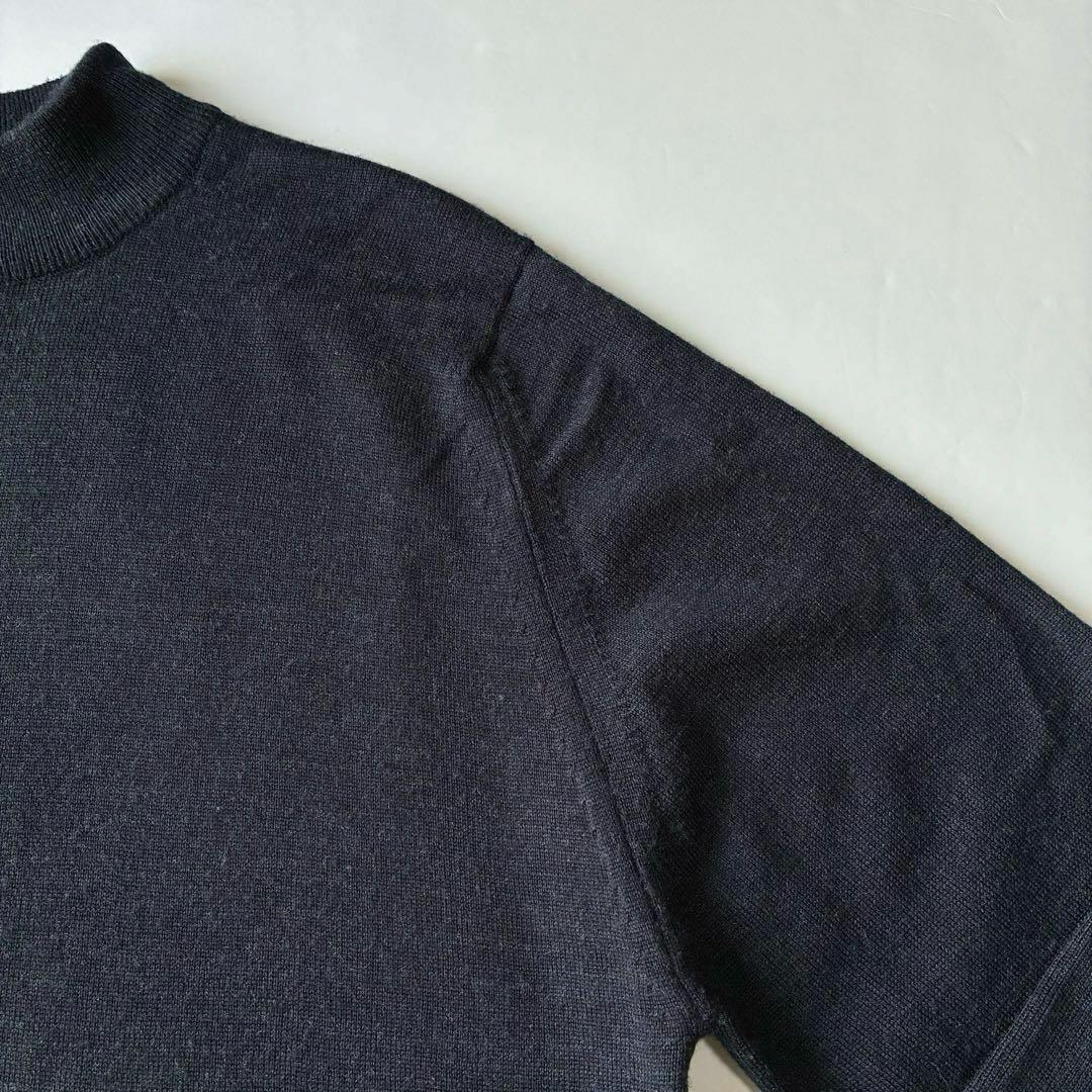 美品 英国製 JOHN SMEDLEY 30G モックネックニット セーター