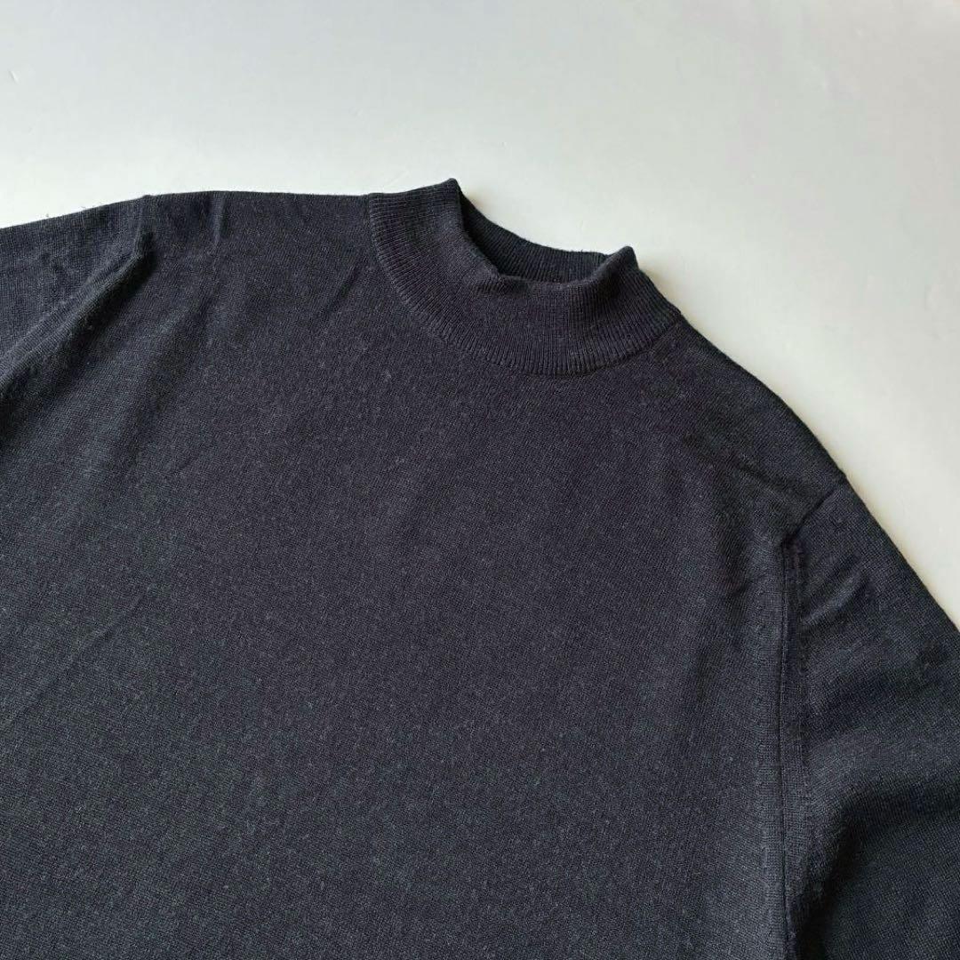 美品 英国製 JOHN SMEDLEY 30G モックネックニット セーター