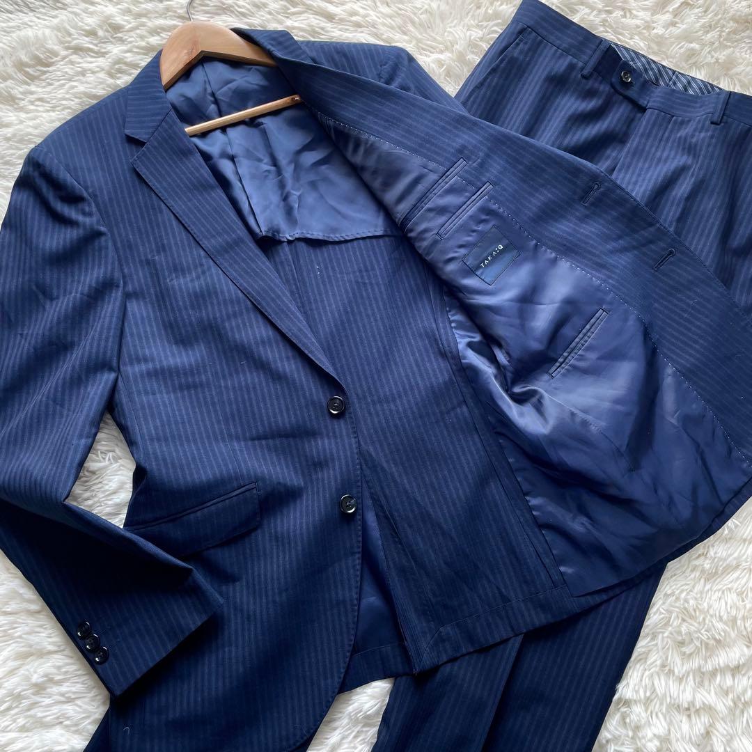 未使用保管品✨タカキュー　ビジネススーツ　セットアップ　青紺　XL