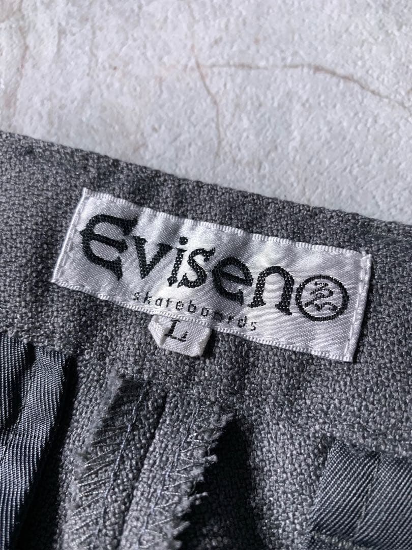 Evisen 2タック イージー ワイド スラックス グレー L