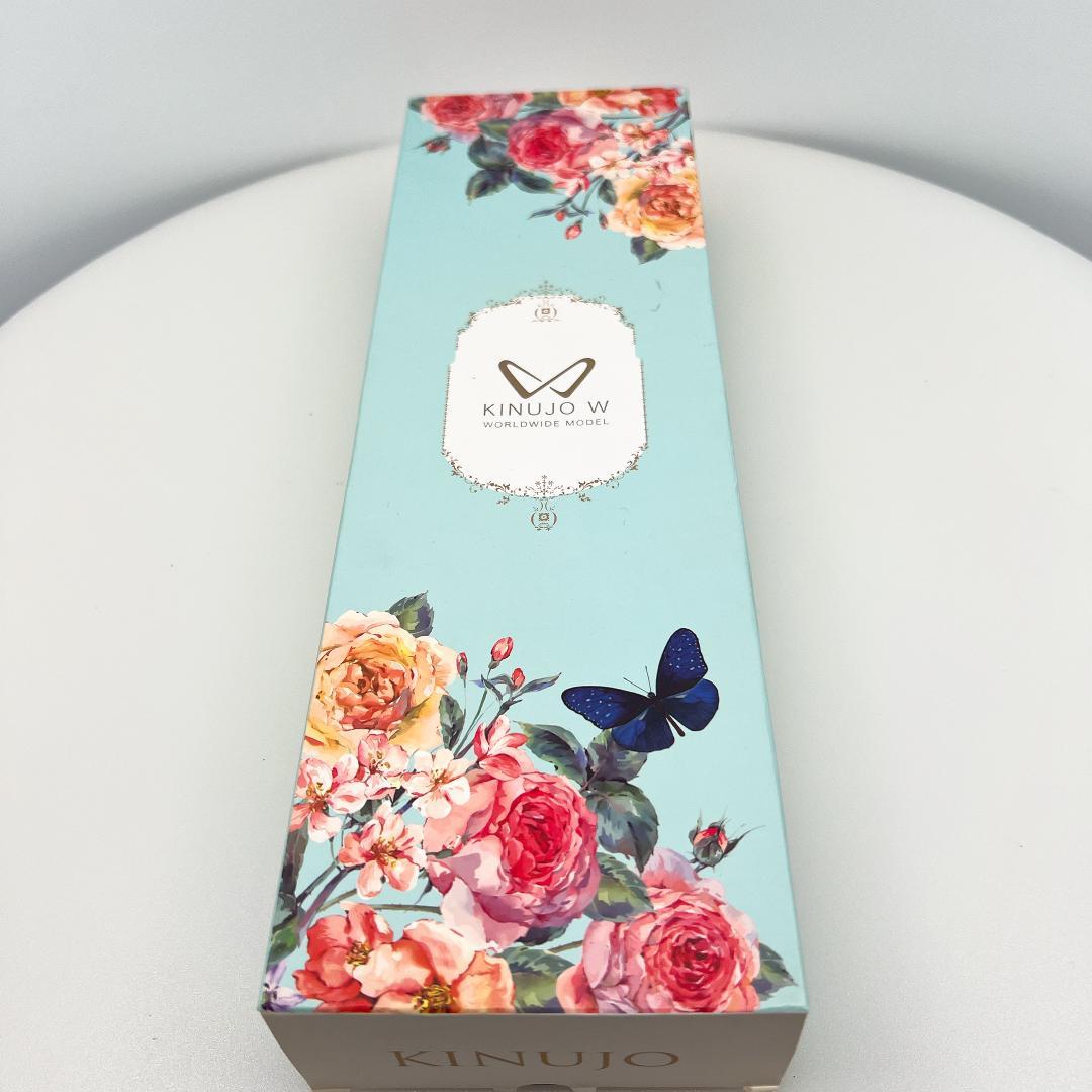 【美品】 KINUJO W ストレートヘアアイロン ホワイト 花柄 箱付き