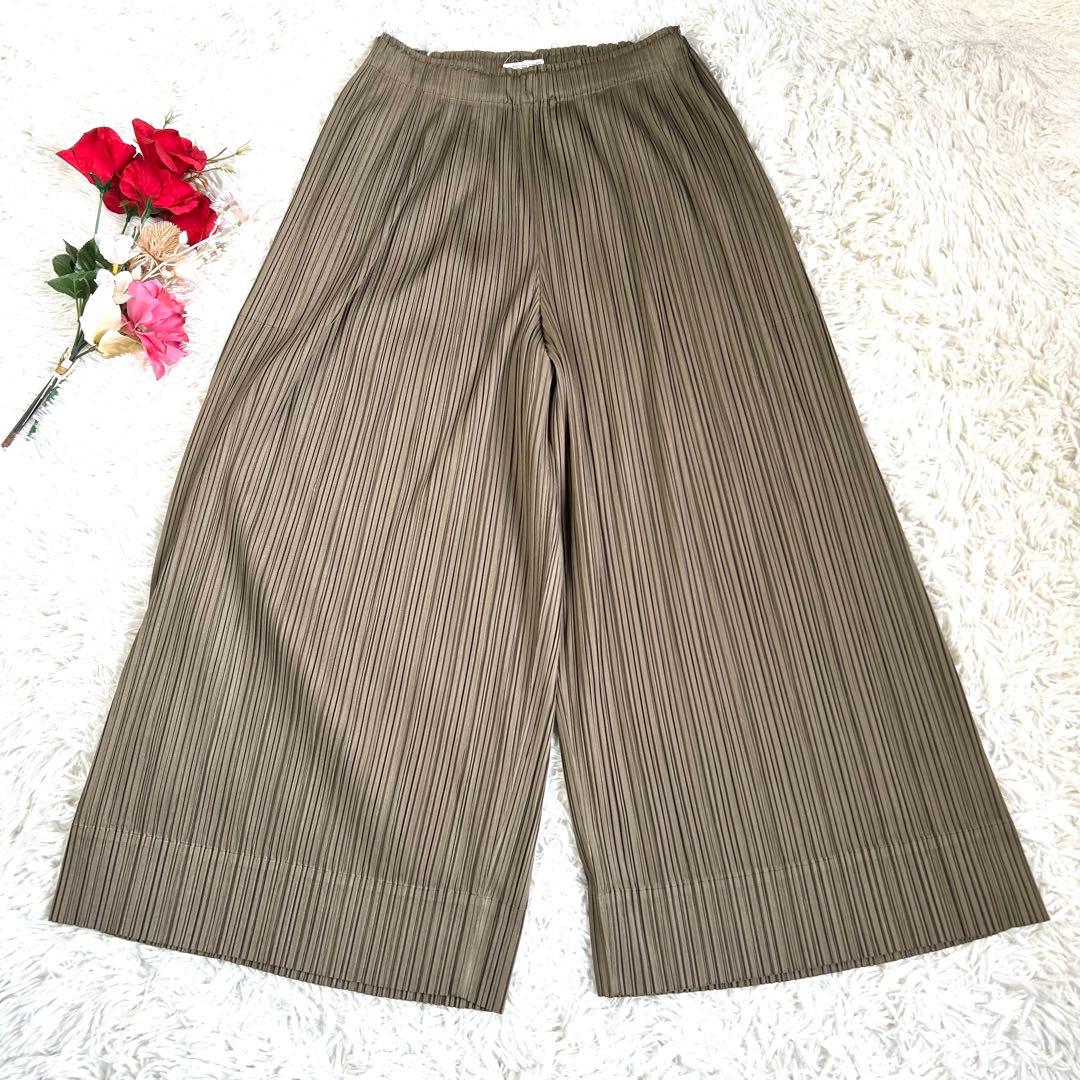 【極美品】プリーツプリーズ ポケットあり スーパーワイド プリーツパンツ 袴 3