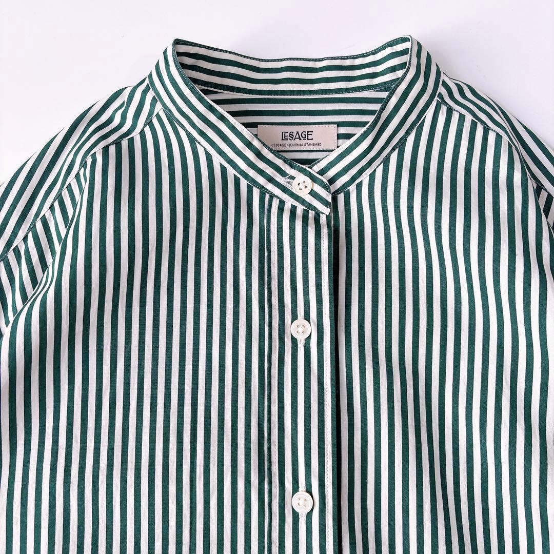 美品⁑ジャーナルスタンダードレサージュ×トーマスメイソン　スタンドカラーシャツ