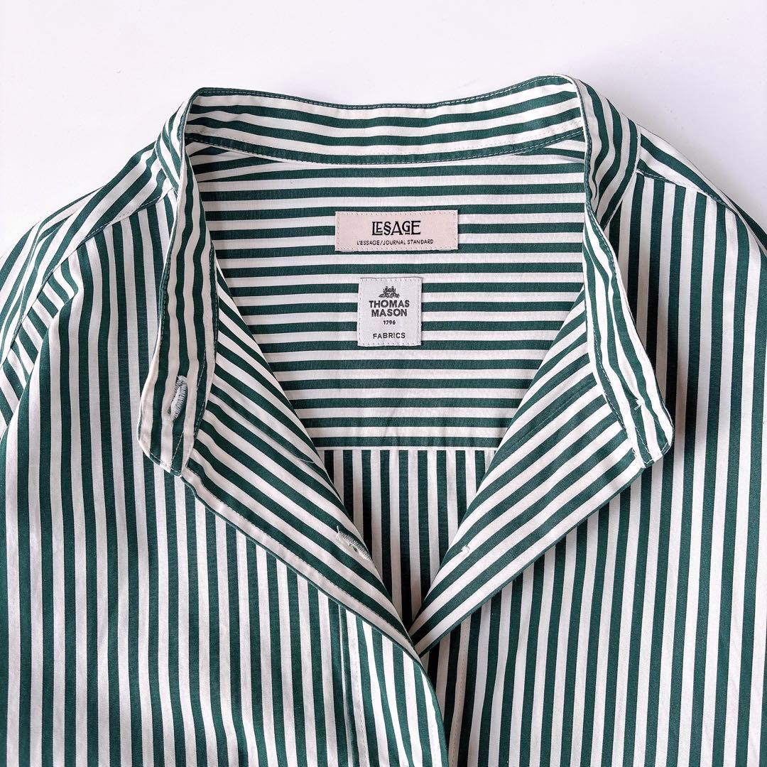美品⁑ジャーナルスタンダードレサージュ×トーマスメイソン　スタンドカラーシャツ