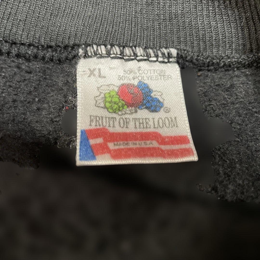 90sMALCOLM XスウェットUSA製両面プリントブラックフェードビンテージ