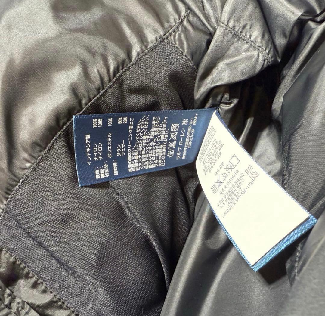 ポロラルフローレン 刺繍ロゴ ビッグポニー ダウンベスト 黒 Mサイズ